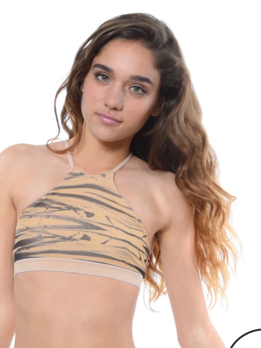 Cali Dreaming sculptor bikini top in tiger print